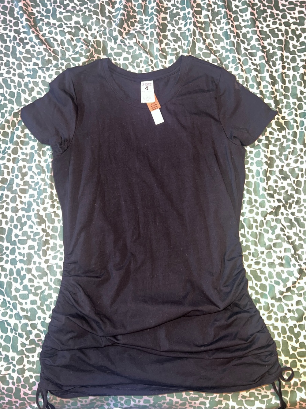 PINK Victoria's Secret Black Short Sleeve Ruched TShirt Dress
